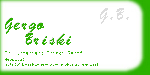 gergo briski business card